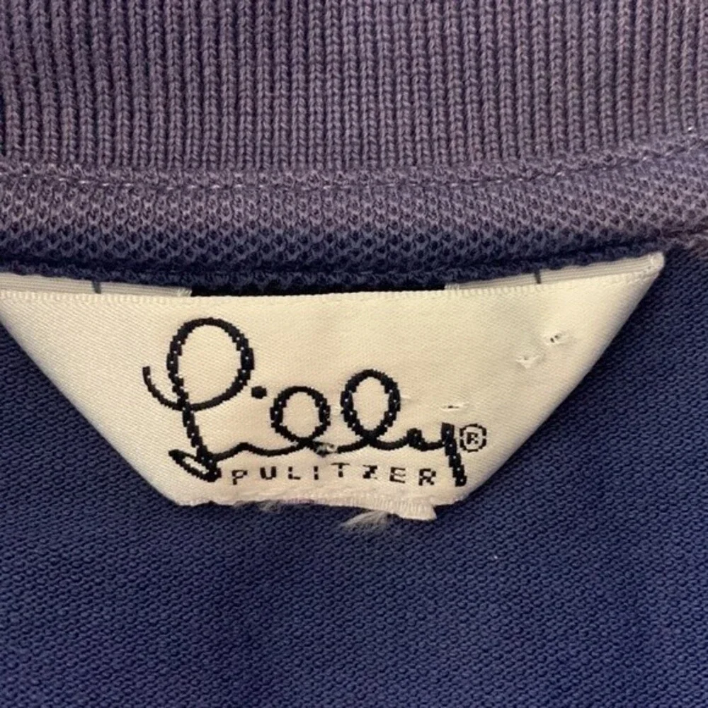 Lilly Pulitzer girl’s top polo long sleeves navy no size tag probably 4/5y